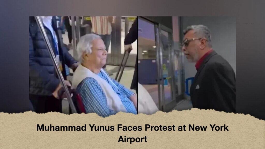 Muhammad Yunus Faces Protest at New York Airport