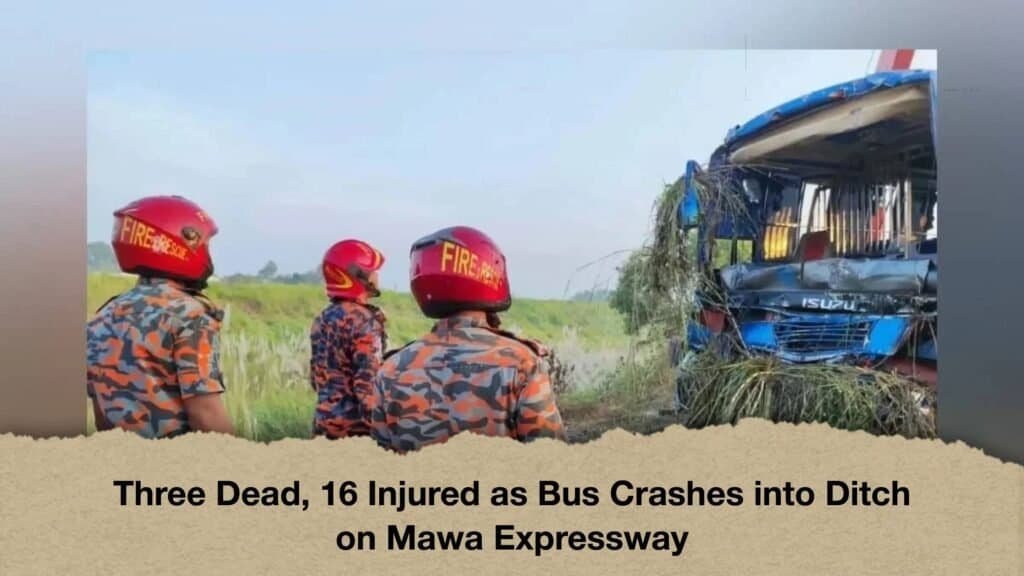 Three Dead, 16 Injured as Bus Crashes into Ditch on Mawa Expressway
