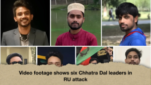 Video footage shows six Chhatra Dal leaders in RU attack